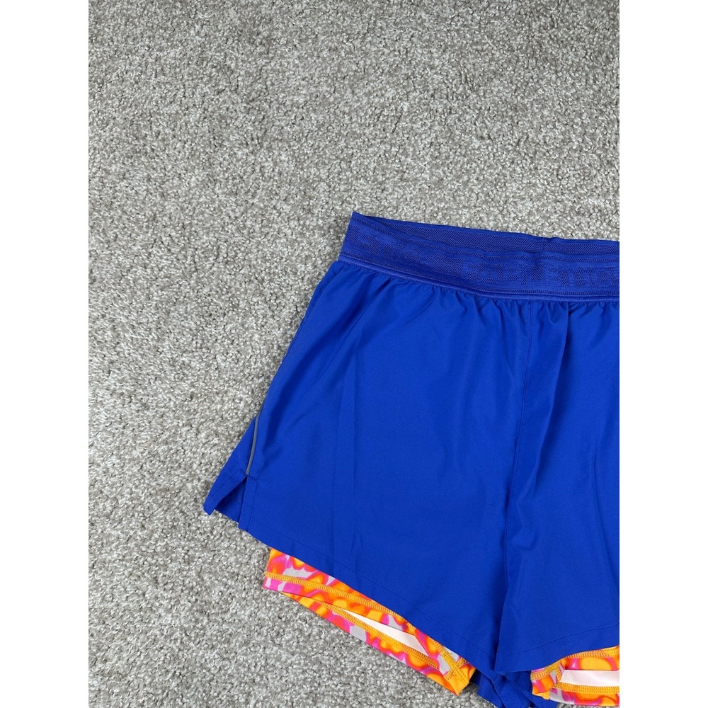 Fabletics Perforated Run Shorts Womens Medium Purple Lined Gym Workout 2" Inseam - Picture 4 of 8